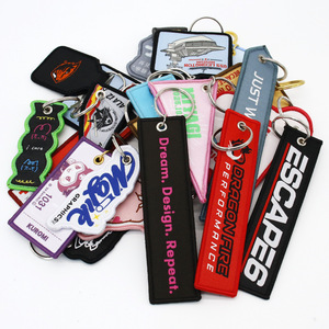 Wholesale <strong>Custom</strong> Woven <strong>Keychains</strong> Personalized Fabric <strong>Keychains</strong> with Logo OEM Factory Direct - Product Image 2