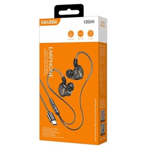 Audífonos Intrauditivos KSC-1300 Tipo-C de 1.2m Negros con Micrófono - Product Image 4