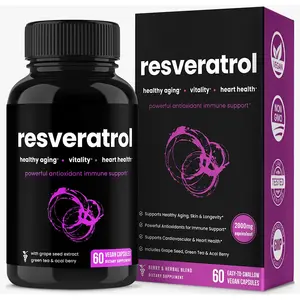 Cápsulas de resveratrol antocianina rutina cultivadas em meio selvagem para coração cardiovascular Suplemento nutricional saudável semente de uva em pó