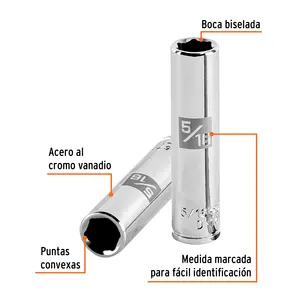 Clé à douille longue BOX 6 5/16'', 6 points, entraînement 1/4'', TRUPER - Product Image 2