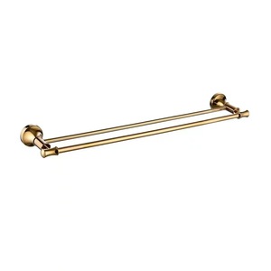 Ensemble de porte-serviettes de style européen, accessoires de salle de bain dorés, organisateur de rangement à barre unique pour toilettes et accessoires de bain - Product Image 2