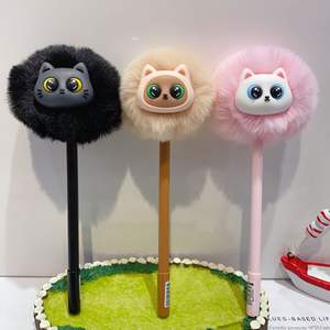 Kawaii Schaf-Haarball-Gelstift 16 Stück/Set 0,5mm Schwarze Tinte Niedliche Werbe-Signaturstifte für Büro & Schule aus Kunststoff - Product Image 3