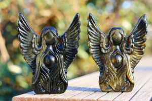 Figura Decorativa de Obsidiana Dorada Tallada a Mano, Estilo Bohemio, Regalo Elegante, para Decoración - Product Image 2