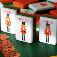 Permainan Mahjong Natal Merah Portabel Empat Lantai Mewah untuk Hiburan Keluarga