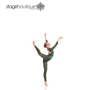 Màu xanh lá cây màu đen sequin Đương Đại trang phục múa ba lê leotard ba lê <span class=keywords><strong>unitard</strong></span> - Product Image 3