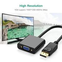 Câble adaptateur convertisseur VGA HDTV 4K DisplayPort DP vers VGA 1m, paire torsadée 5mm PVC, logo, lecteur DVD audio-vidéo domestique