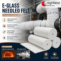Glasfaser-Nadelmatte 550 ℃   Hochdichte 200kg/m3 Isolierfilz für Thermokraftwerk-Dampfrohrprojekte