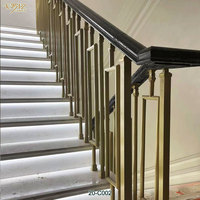 CAROLA Balustrade décorative moderne minimaliste en laiton de haute qualité, style romain, pour escalier, montée au sol, pour villa et hôtel