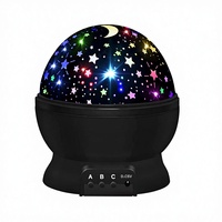 Proyector de Estrellas con Rotación de 360°, 4 Bombillas LED, 16 Colores Cambiantes, Cable USB para Niños de 3 a 8 Años, Luz Nocturna Infantil con Forma de Luna para Dormitorio