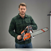 Tronçonneuse à essence 2 temps de 58 cm³ de qualité industrielle et DIY, 20 pouces, avec système anti-vibration pour la coupe du bois