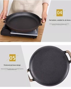 Poêle à griller plate en fonte à chauffage uniforme de qualité supérieure, avec double poignée, non revêtue, <span class=keywords><strong>pour</strong></span> crêpes, et ensemble complet d'outils de cuisson - Product Image 4