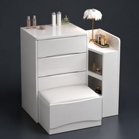 Ensemble de coiffeuse princesse en bois de pin blanc européen moderne, taille personnalisée, durable, écologique, avec miroir LED, pour hôtel