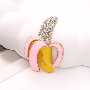 Creative New Rhinestone Zinc Alloy Banana Accessories, Phone Case Stickers &amp; <strong>Crocs</strong> Charms DIY Jewelry Parts - Product Image 4