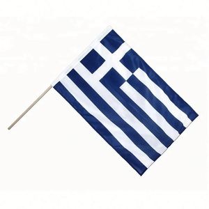 Bandera Miniatura de Grecia para Agitar con la Mano, Personalizada, Económica, 100% Poliéster, Impresión Digital, 14x21cm - Product Image 2