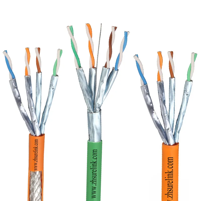 كابل شبكة الإنترنت 4 أزواج sftp cat7 Mhz كابل cat7 المحمي