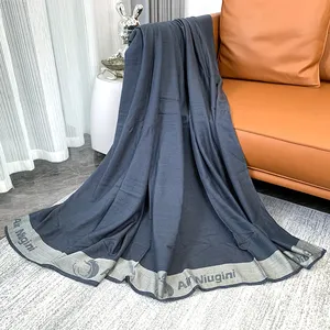 Woven Fire Retardant Jacquard 100% Acrylic Airline Blanket Business Class Aircraft Blanket