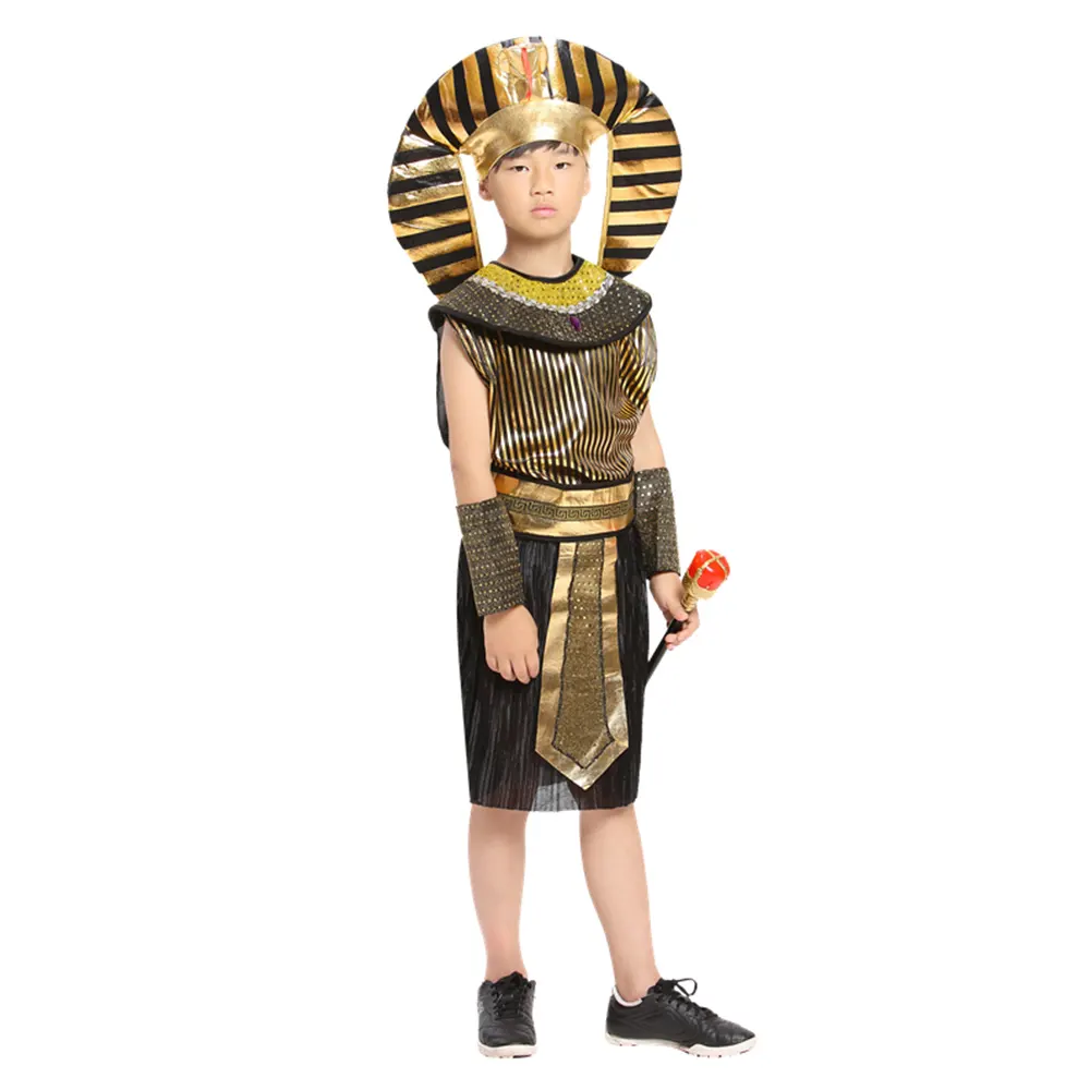 Costume da Cosplay del piccolo principe faraone di Halloween per bambini piccoli Samurai egizi