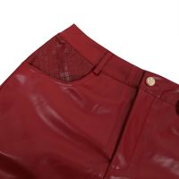 Ensemble assorti femme automne 2027 en similicuir PU : veste courte zippée et short streetwear à poignets élastiques