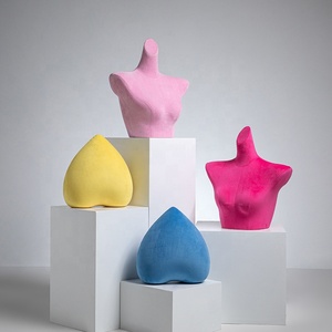 Quick Delivery Clothing Store Velvet Underwear Model <strong>Props</strong> Female Half Body Platform Bra Display Stand Lingerie Mannequins - Product Image 3