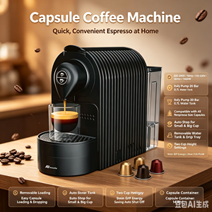Abbolife Nouveaux appareils électroménagers pour la cuisine, machine à café à capsules 20 bars, idéale pour les petits espaces, <span class=keywords><strong>Nespresso</strong></span>, <span class=keywords><strong>Dolce</strong></span> <span class=keywords><strong>Gusto</strong></span>, café en poudre OEM&ODM - Product Image 5