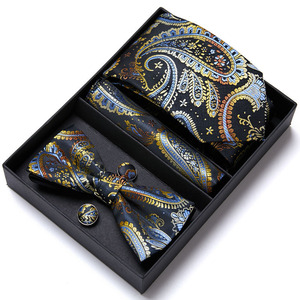 Coffret Cadeau IStapromo 6 pièces/ensemble – Nœud Papillon, Cravate, Pochette et Boutons de Manchette pour Homme – Design Unique – Idéal pour Mariage - Product Image 5