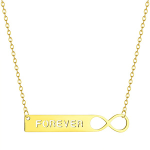 Collana per Coppia con Simbolo dell'Infinito e Numero Otto Portafortuna in Acciaio Inossidabile con Catena in Bambù, Certificazione CE, Regalo di Moda per la Famiglia - Product Image 4