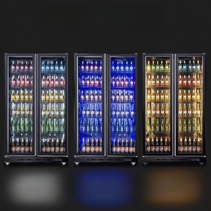 Congélateur de boisson non alcoolisée de réfrigérateur de forme de <span class=keywords><strong>bouteille</strong></span> de <span class=keywords><strong>Coca</strong></span>-<span class=keywords><strong>Cola</strong></span> avec Red Bull refroidissant des étagères de LED pour des pubs - Product Image 6