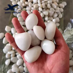 Top quality landscape white pebble , snow white landscape pebble stone in Cobbles & Pebbles