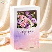 Boîte cadeau personnalisée en forme de fleur avec poignée en corde, boîte en carton rigide pour bouquet de fleurs frais, emballage cadeau pour fleuriste, emballage cadeau pour les fêtes
