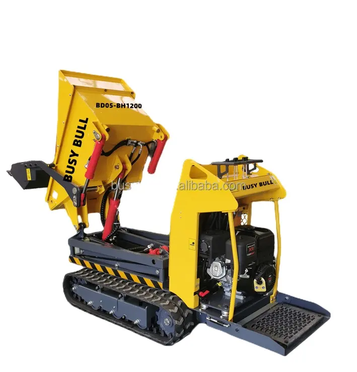 BUSYBULL auto controling with joystick mini loader with 500KG capacity dumping bucket