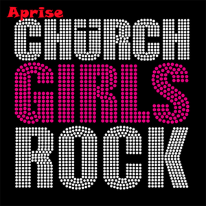 Diseño personalizado termoadhesivo de diamantes de imitación Church Gurls Rock - Product Image 4