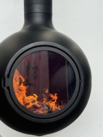 NOUVEAU Produit Cheminée suspendue décorative d'intérieur à bois avec porte en verre personnalisée, flamme réelle, en acier au carbone, à vendre