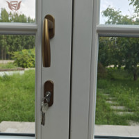 Puerta de Madera Sólida de Color Personalizado para Entrada de Villa Francesa de Lujo, con Paneles de Vidrio Transparente, Estilo Contemporáneo, Aislamiento Térmico