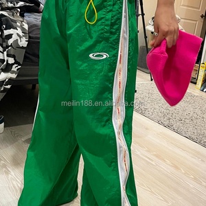 Manufacturer Custom Loose Casual Nylon Pants Lightweight Side Zipper Custom Logo <b>Jogger</b> <b>Polyester</b> Nylon Track Pants for <b>Men</b> - Product Image 2