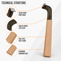 Couteau de tapotage pour résine à l'huile de pin aiguisé avec poignée en bois dur pour la récolte de la turpentine forestière – Fournisseur pour importateurs