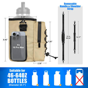 Pochette de transport magnétique pour bouteille d'eau de sport en tissu Oxford imperméable avec poche pour téléphone, accessoires de fitness et d'entraînement - Product Image 4