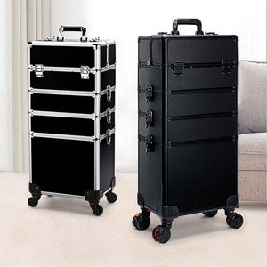 Professional Multi-Layer Aluminum Makeup Storage Case With Wheels Portable Durable Beauty Cosmetic Organizer For Salon Use - Product Image 5