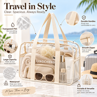 Sac de plage transparent personnalisé de grande capacité, en PVC imperméable, pour femmes, pour la piscine, la natation, les voyages d'été en plein air