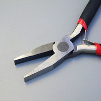Pince à bec long professionnel mini de précision en acier, poignée souple, garantie 1 an, petits outils à main, bec de canard, plastique large et plat