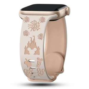 Cinturini in silicone bicolore con castello in rilievo compatibili con <span class=keywords><strong>Apple</strong></span> <span class=keywords><strong>Watch</strong></span> Series 8/7/Ultra 3 4 5 6 <span class=keywords><strong>SE</strong></span> - Product Image 5