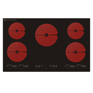 Table de cuisson <span class=keywords><strong>vitrocéramique</strong></span> infrarouge 5 zones à commande tactile, puissante <span class=keywords><strong>plaque</strong></span> chauffante radiant intégrée pour usage domestique et professionnel intensif - Product Image 1