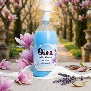 Savon liquide hydratant pour les mains à la magnolia avec glycérine et extraits botaniques pour un nettoyage quotidien doux 1000 ml Olivia Love & Fru - Product Image 1