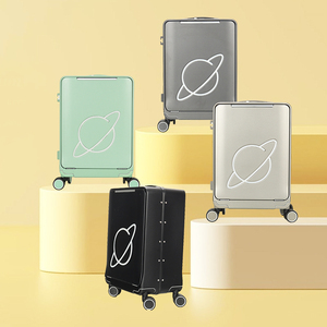Valise de voyage personnalisée avec logo lumineux, ouverture frontale 20 pouces, valise à roulettes avec lumière LED, bagage à main pour les déplacements quotidiens - Product Image 4
