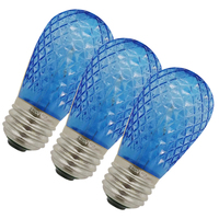 Ampoules LED S14 facettées colorées, culot E26/E27, en plastique, multicolores, ampoules de remplacement pour guirlandes lumineuses de patio, décorations de Noël et de fêtes