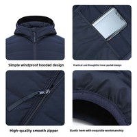 Doudoune d'hiver à capuche zippée fine pour homme et femme, manches longues, norme nationale, 90% duvet de canard blanc, logo personnalisé imprimé