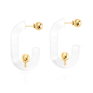 Pendientes de Aro Acrílicos PND202404-670, Chapados en Oro, Acero Inoxidable 316L, Joyería de Moda Sostenible y Resistente - Product Image 2