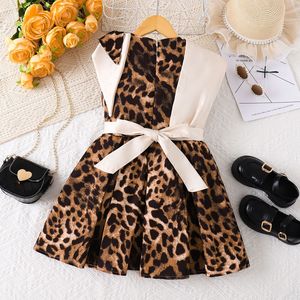 Abiti Estivi Senza Maniche per Bambina 2026 con Stampa Leopardata e Fiocco - Product Image 2