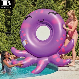 Flotador Gigante Inflable de <span class=keywords><strong>Pulpo</strong></span> para <span class=keywords><strong>Piscina</strong></span> con Fondo de Malla, Anillo de Natación de PVC Engrosado con Asas, Balsa Acuática para Adultos y Niños, Ideal para Fiestas - Product Image 1