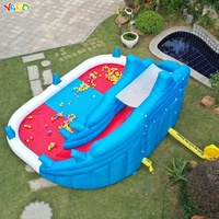 Parc aquatique gonflable extérieur YARD PVC avec double toboggan, piscine à balles et château gonflable
