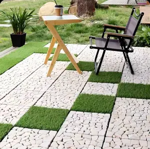 लकड़ी के wpc कॉफी कॉलोर पत्थर इंटरलॉकिंग डेक बगीचे के लिए आउटडोर फर्श
